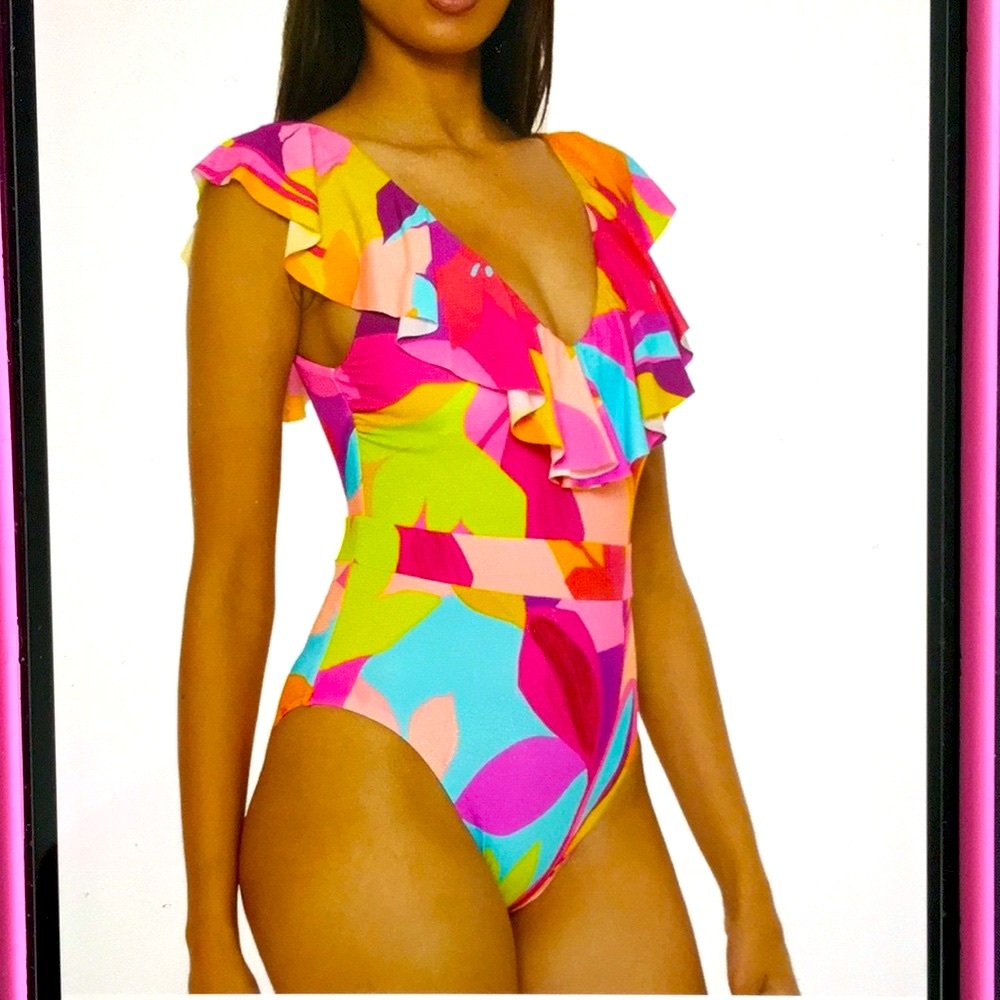 New Swimming suits Trina Turk size 14 - Picture 6 of 10